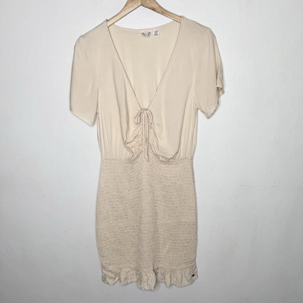 Roxy Bodycon‎ Deep V-neck Milkmaid Dress Boho Ruched Women's XL